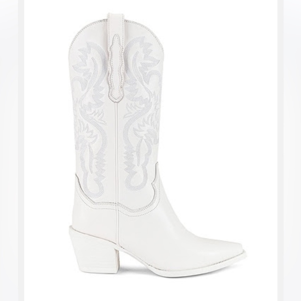 Jeffrey Campbell White Heeled Western Boots